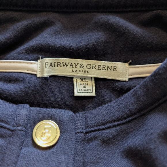Fairway & Greene Kate Oldschool Navy Blue Snap Placket Sweatshirt XL - Picture 7 of 8